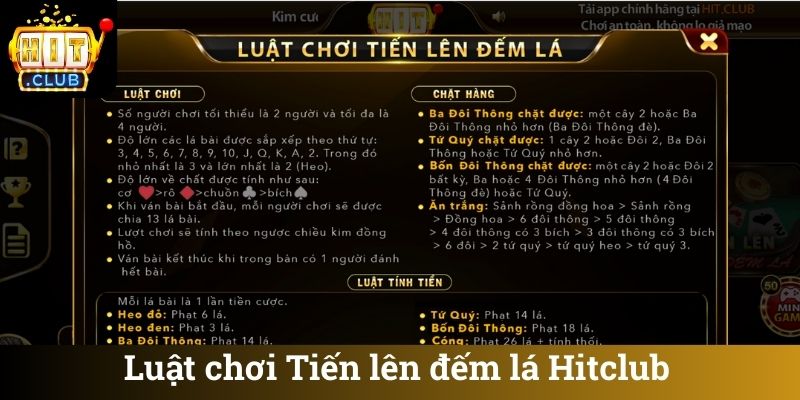 Luật chơi Tiến lên đếm lá Hitclub